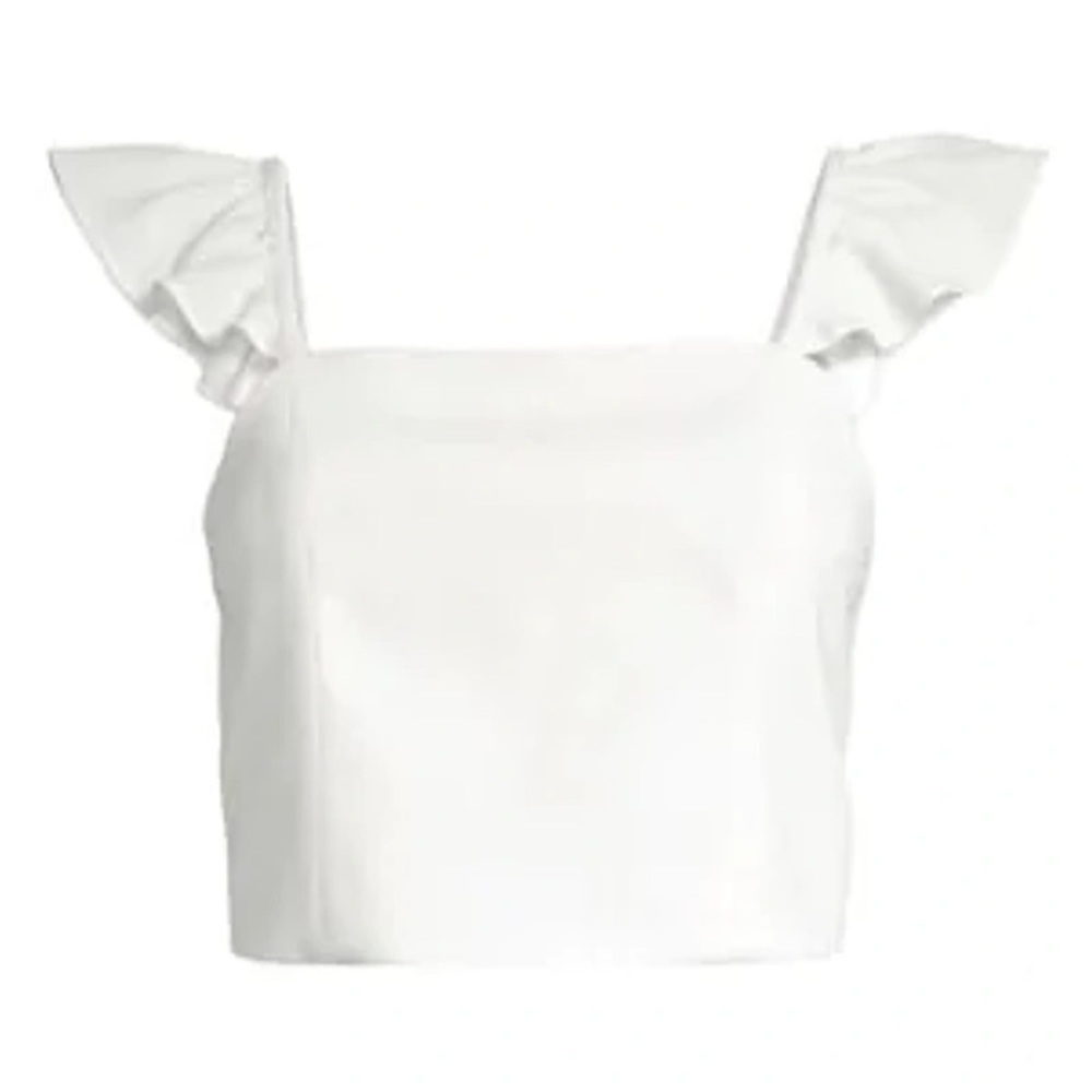 Alice and Olivia white crop top